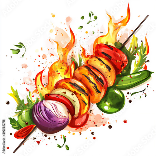 grilled chicken with vegetables
