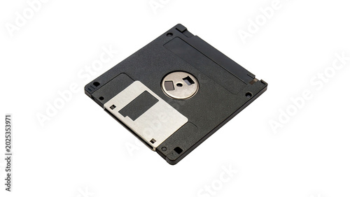 Canvas-taulu A classic black vintage computer floppy diskette for retro data storage hardware