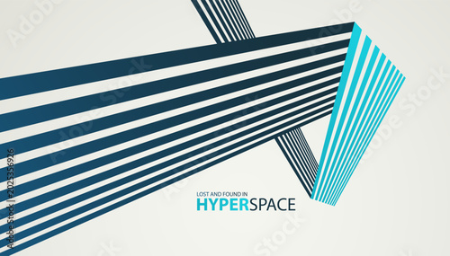 Fotografi Lines in space perspective vector abstract background, optical illusion surreal art, aggressive shapes and speed feeling, dynamic forceful motion, op art