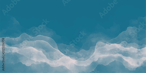 Photos Floating icebergs between the sky and sea under a bright blue cloudy summer sky