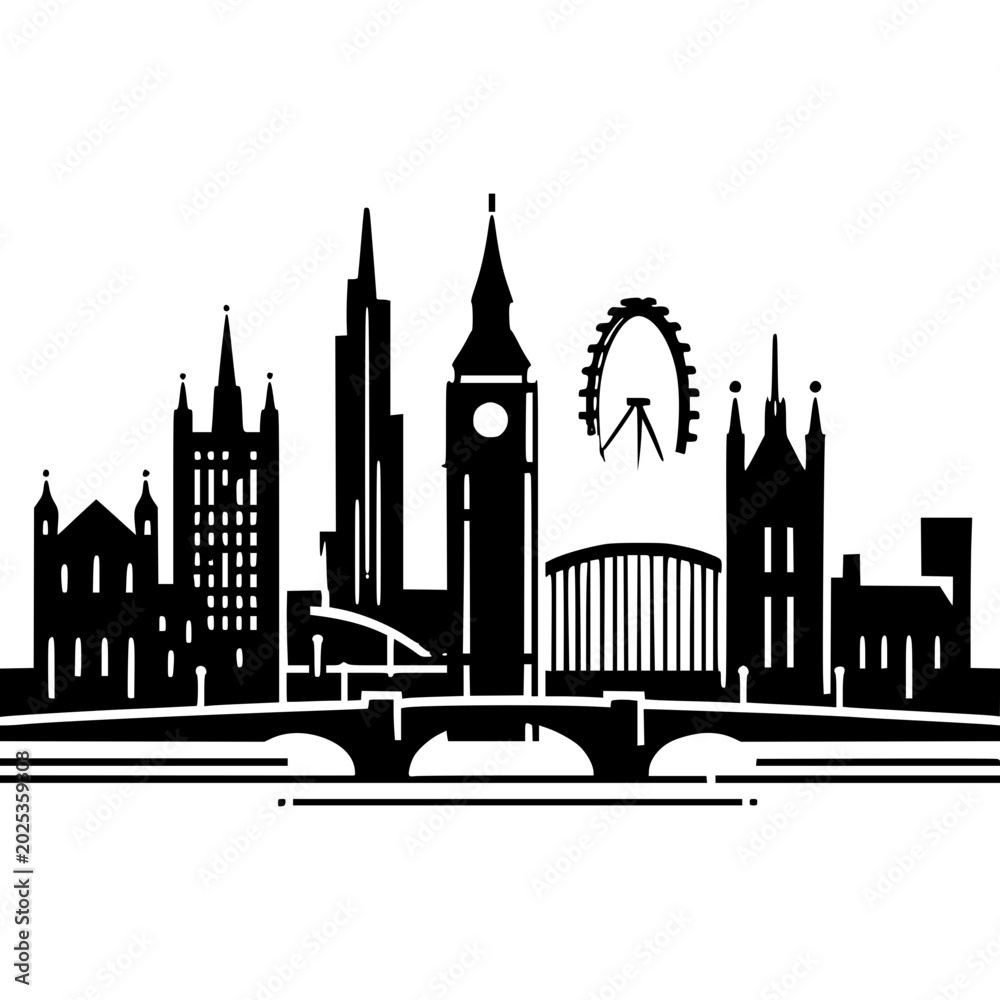Obraz premium London Skyline Vector Icon
