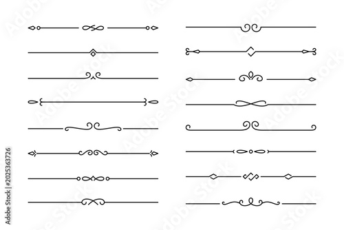 Minimal ornamental divider set with editable stroke
