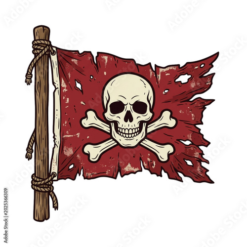 Schilderij op canvas Tattered Jolly Roger