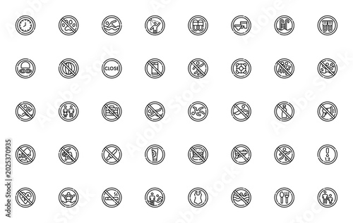Foto Swimming pool rules icon set