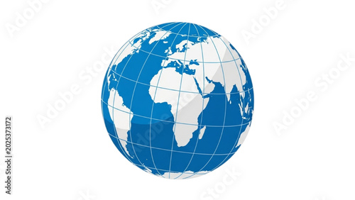 Cuadro en lienzo A detailed illustration of the globe with lines on it from space