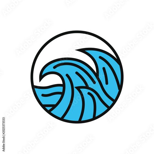 Foto Wave vector logo design template illustration vector