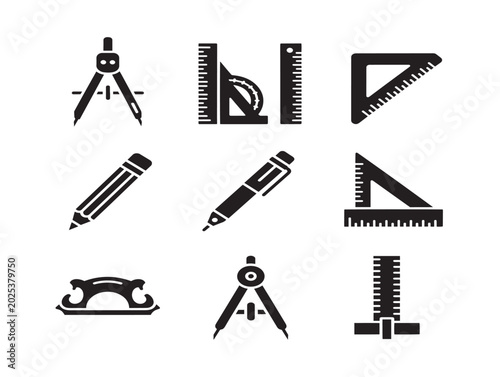 Sewing tools and accessories vector line illustration set