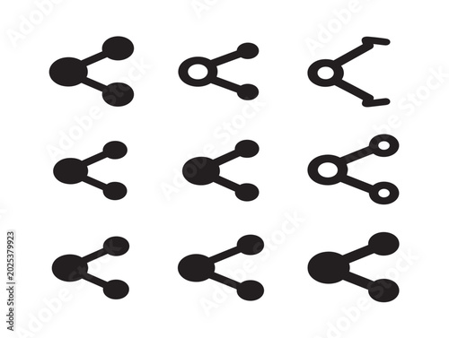 Molecule structures chemical bonds vector line illustration