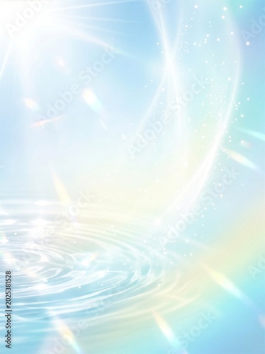 Beautiful water ripples and light background, glowing beauty image / 美しい水の波紋と光の背景、輝くビューティーイメージ  /  아름다운 물결무늬와 밝은 배경, 빛나는 아름다운 이미지