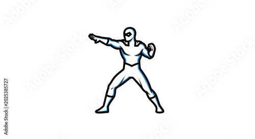 Photos Superhero action pose, comic style illustration, heroic stance