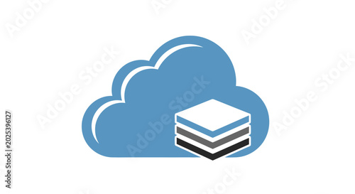 Slika na platnu Cloud computing data storage layers icon.