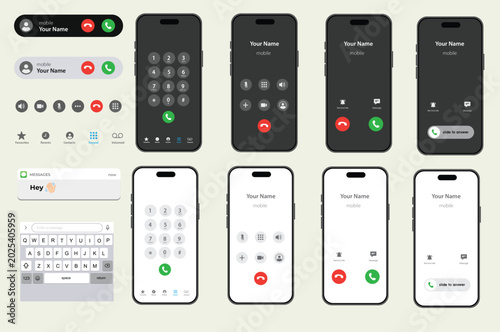 Phone Incoming Call Interface Mockup Kit