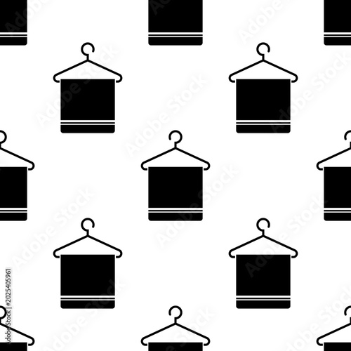 Towel On Hanger Icon Seamless Pattern