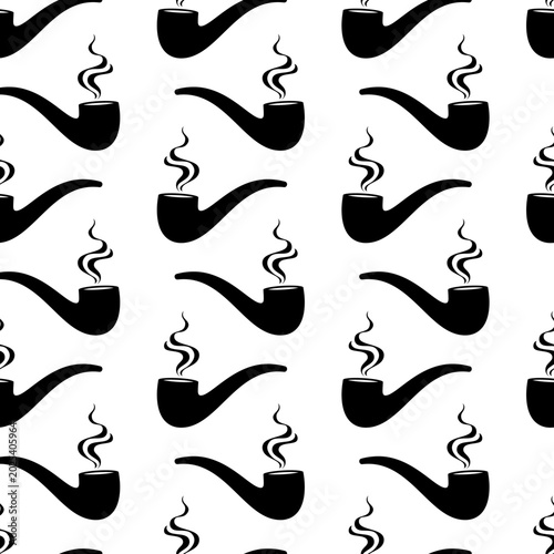 Tobacco Pipe Icon Seamless Pattern