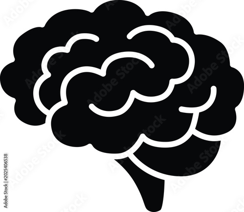 Cuadro en lienzo Brain Icon Human Mind Intelligence Psychology Medical Neural Symbol Vector Illus