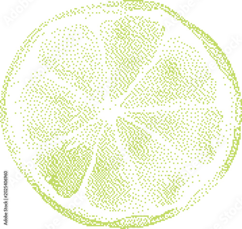 Slika na platnu Lime slice with granular texture in soft light for refreshing design concepts