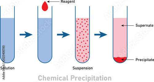 Tableau sur toile Chemical Precipitation Reaction Diagram Solution Suspension Supernatant and Prec