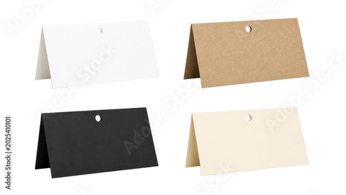 Folded tent style sale tag isolated