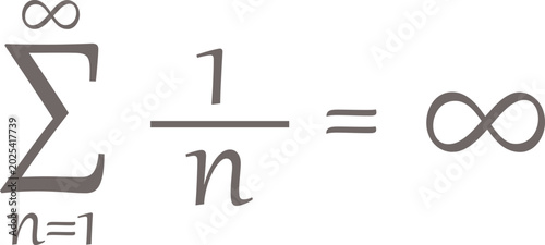 Schilderij op canvas Harmonic Series Divergence Sum 1 Over n Equals Infinity Sigma Notation Calculus