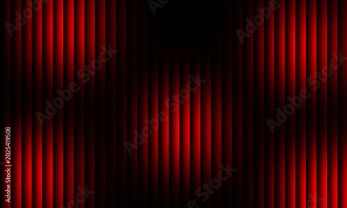 Abstract photograph showing vibrant red vertical stripes with dramatic lighting effects creating a deep sense of mystery and modern texture