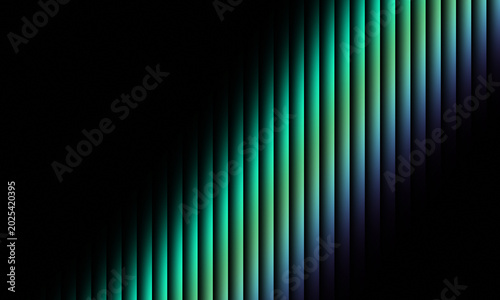 Abstract photograph showing glowing vertical lines of teal light transitioning into darkness to create a modern and sleek visual effect