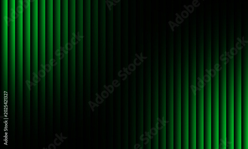 Abstract green vertical lines creating a dynamic gradient pattern in this minimalist digital art photograph of modern glowing light effects