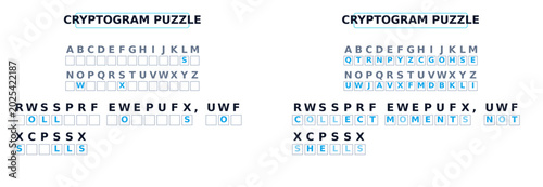 Fotografija Cryptogram puzzle game template
