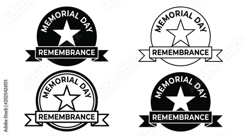 Fotografie Isolated Memorial Day Remembrance Badge Icon Design, Memorial Day Remembrance Ba