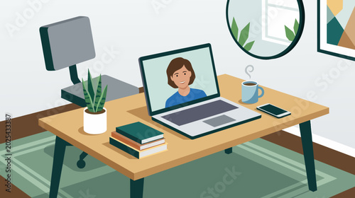 Konstfotografi Telehealth Consultation Home Office Scene