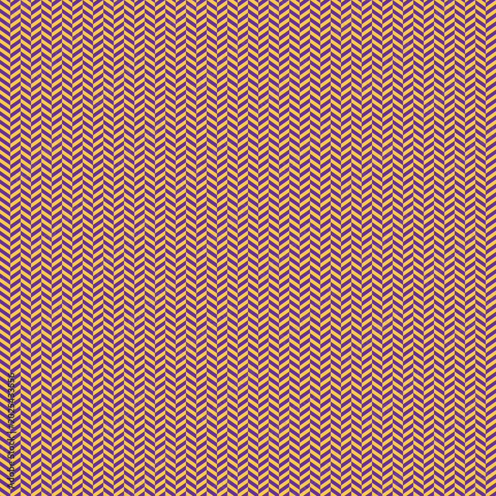Fototapeta premium Bold purple and gold herringbone chevron seamless pattern with geometric retro style. Modern abstract background for fabric, wallpaper, wrapping paper and textile design.