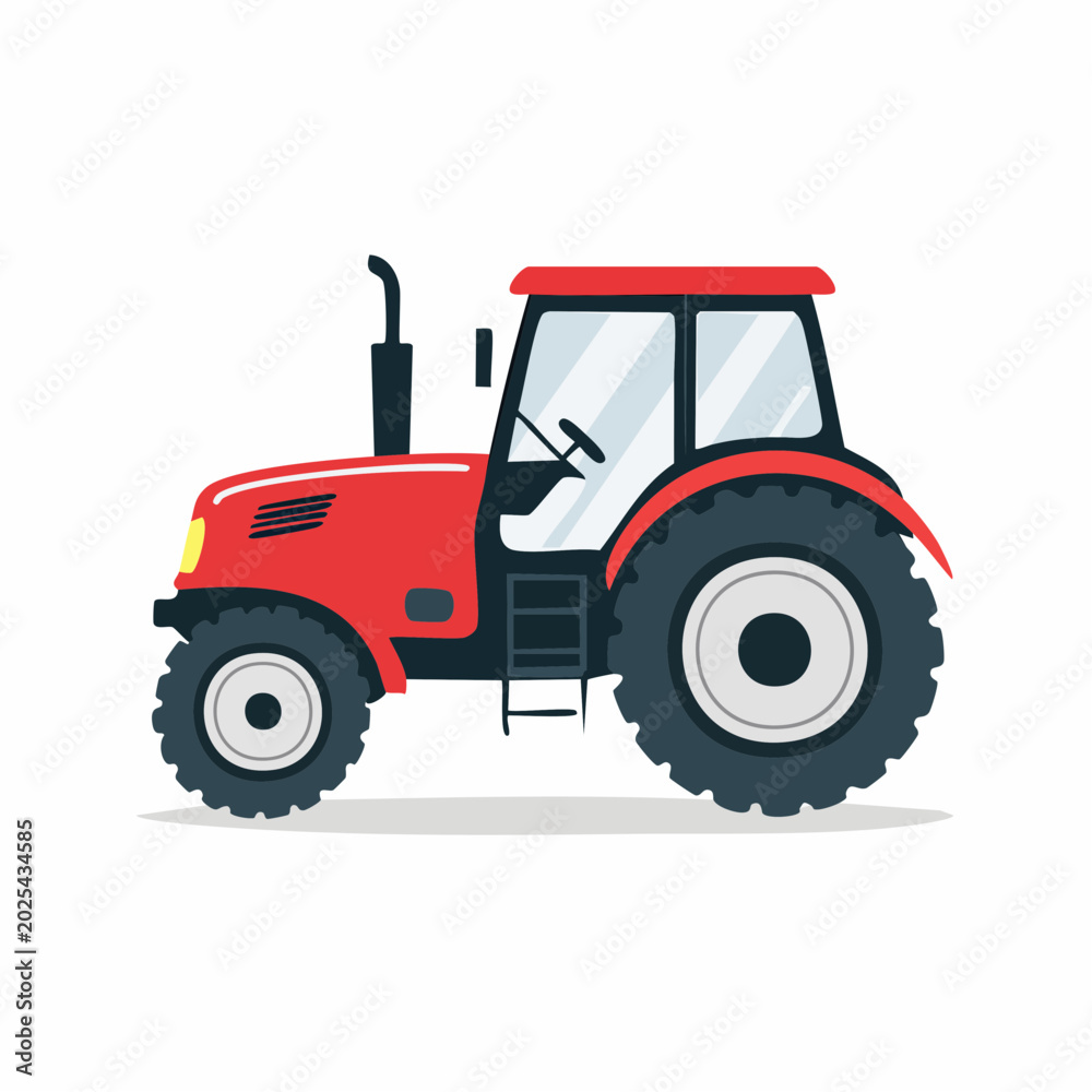 Obraz premium Red Tractor Illustration