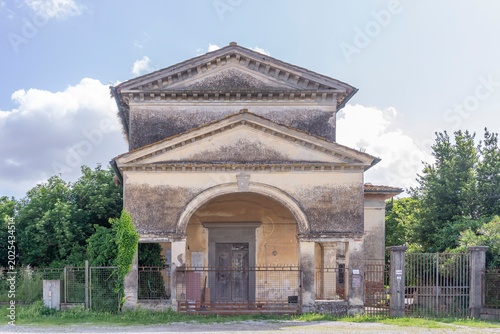 Obraz na plátně Deconsecrated church dedicated to Saint Francis of Paola, Anchione, Ponte Buggia