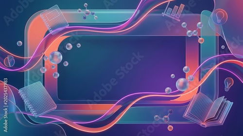 Modern education themed 3d abstract background