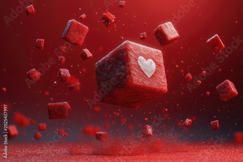 Dynamic Falling Icons Representing Likes, Comments, and Follows