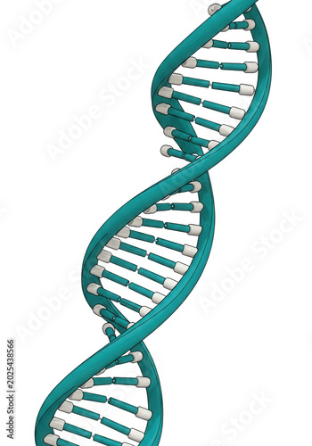 3d double helix dna strand illustration