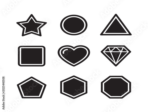 Set of geometric shape icons vector illustration in flat style
