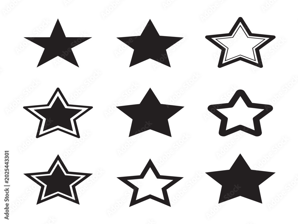 Fototapeta premium Vector illustration of star icons in flat style