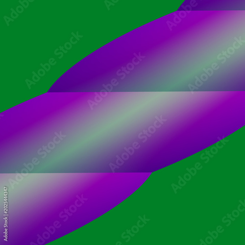 Canvas-taulu forme curve intrecciate in gradiente viola‑verde su sfondo verde, carattere mode