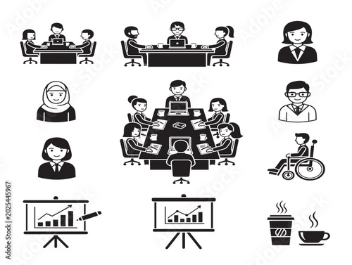 Business meeting vector illustration in flat style