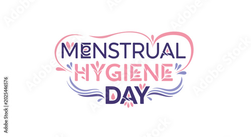 Celebration of Menstrual Hygiene Day with a colorful logo emphasizing awareness and health education