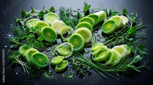 fresh green leek