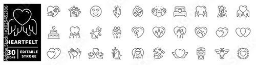 Photography Collection of heartfelt icons representing love, care, and relationships