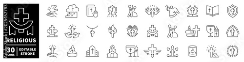 Foto Collection of religious icons representing faith, spirituality, and Christian sy