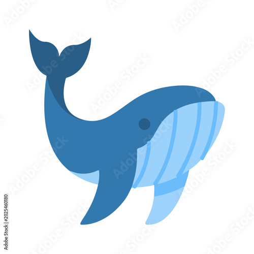 Big blue whale cartoon animal design
