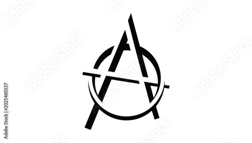 Foto The Anarchy Symbol, black isolated vector silhouette