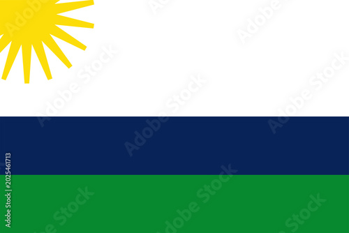 Photos Illustration of flag of El Retorno, Guaviare in Colombia with sun and horizontal