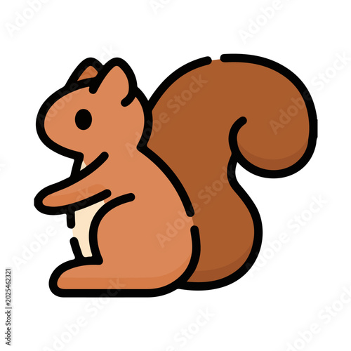 Cute Cartoon Squirrel Illustration Funny Mammal Stock Vector