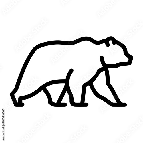 Minimal Stroke Icon Bear Symbol Representing Stock Vector