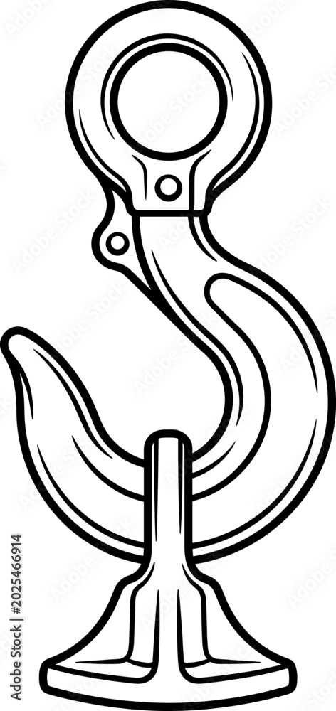 Obraz premium Industrial lifting hook for heavy cargo operations