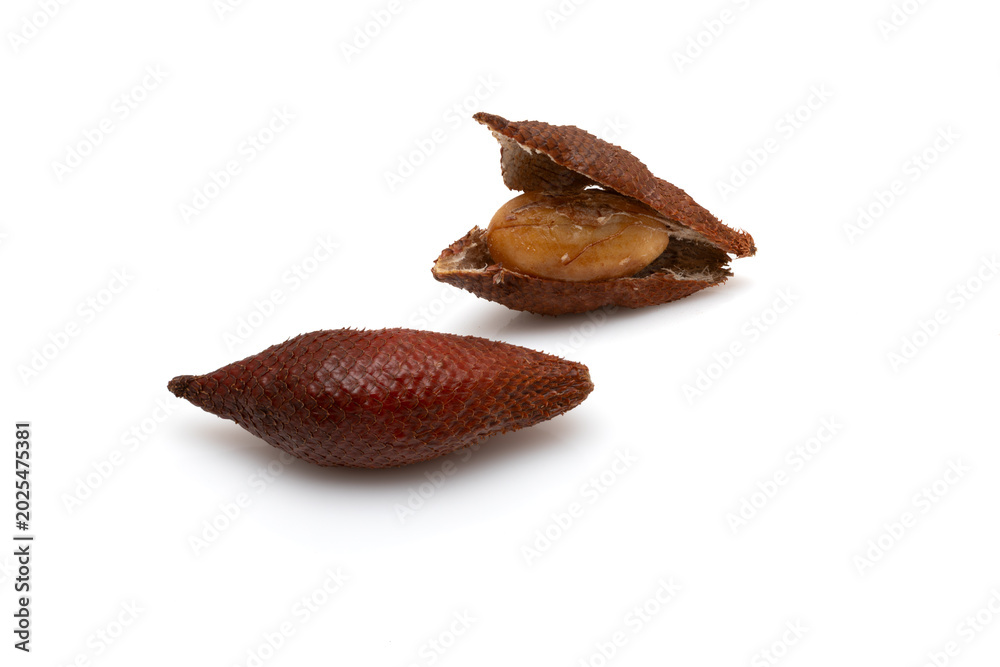 Fototapeta premium Fresh Salak Snake Fruit Isolated On White Background